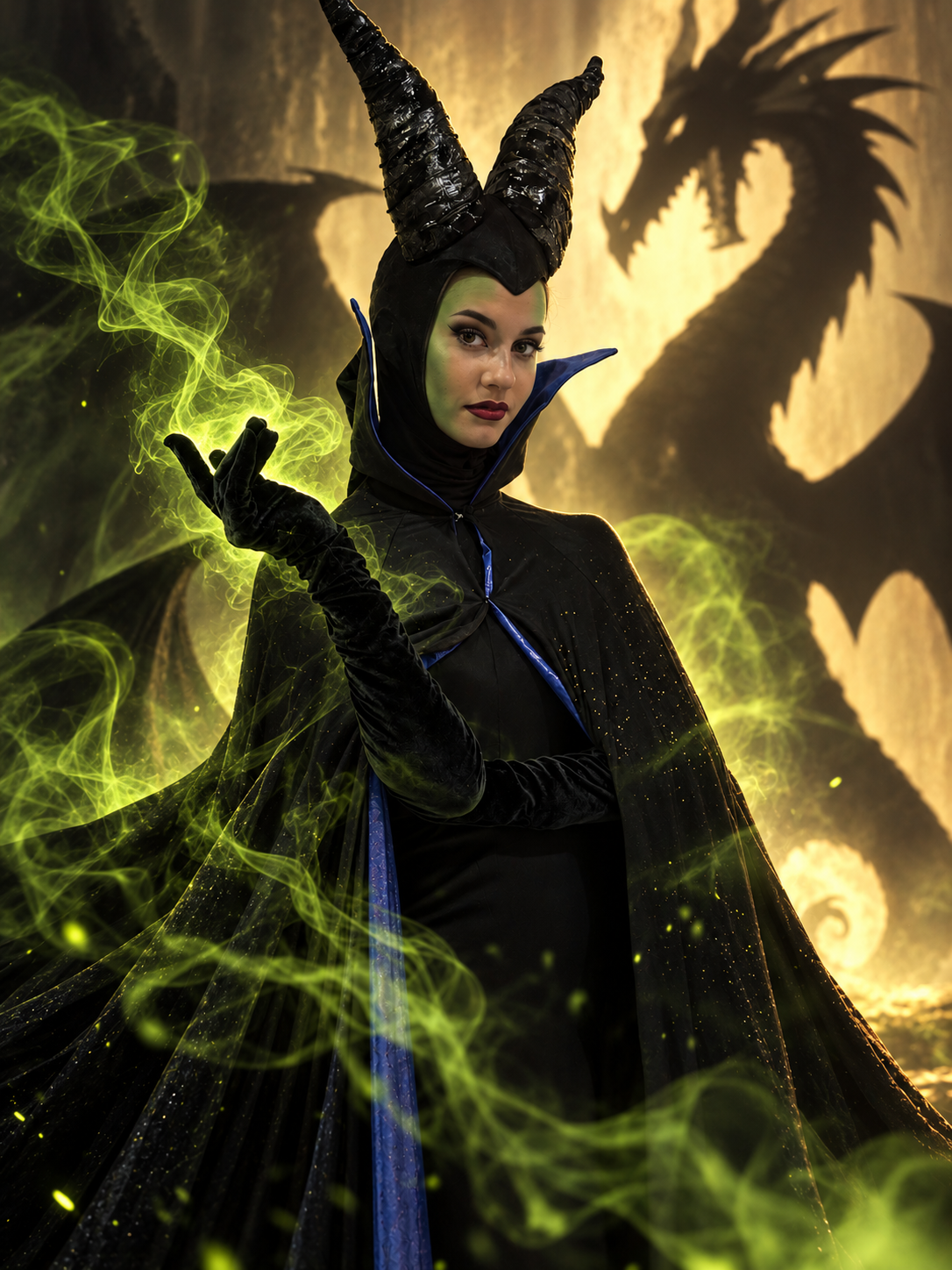 Personaggio in costume Malefica — La Bella Addormentata — Tribute