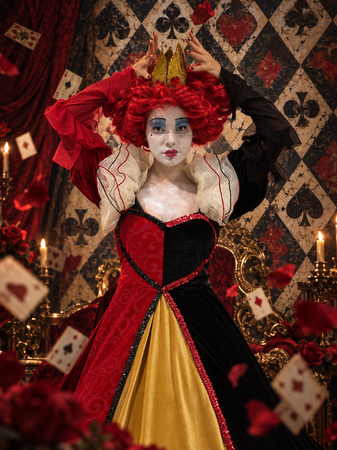 Personaggio in costume Regina Rossa — Alice in Wonderland — Tribute